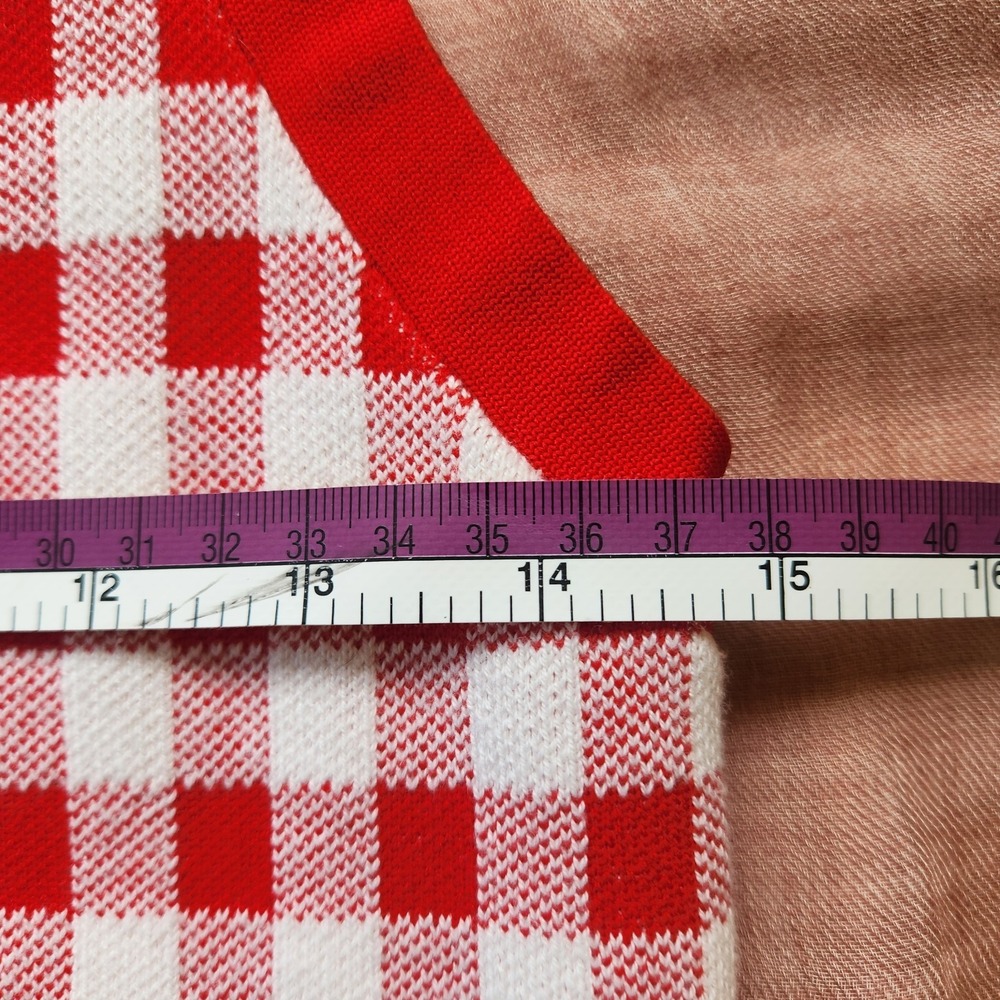 ASOS Design Tank Top Size M Red White Gingham Knit Cropped Women's - Picture 6 of 7